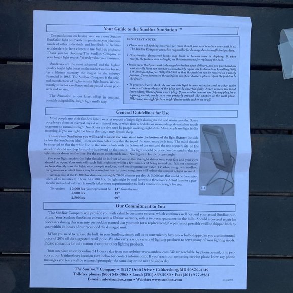 SunBox Sun Light SunStation Desktop Lightbox - Picture 7 of 8